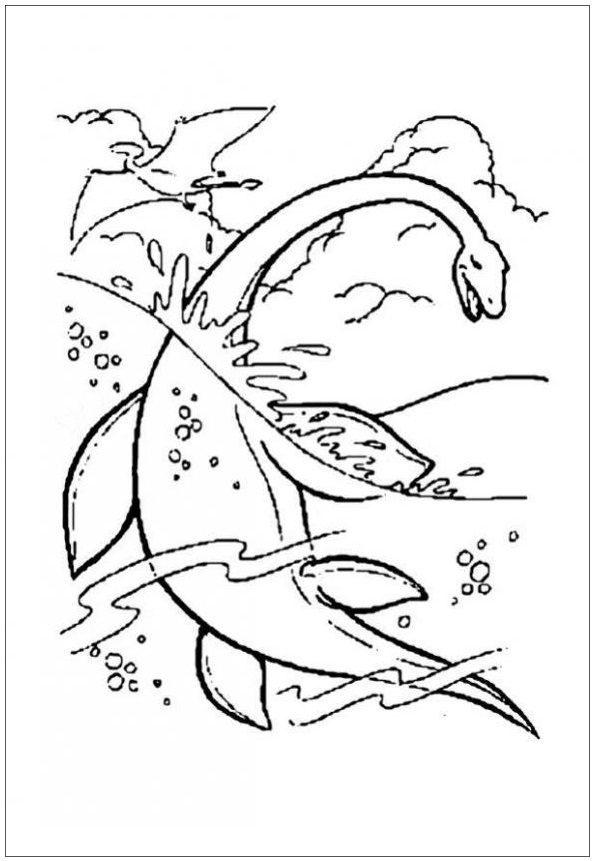 realistic under water dinosaurs coloring pages