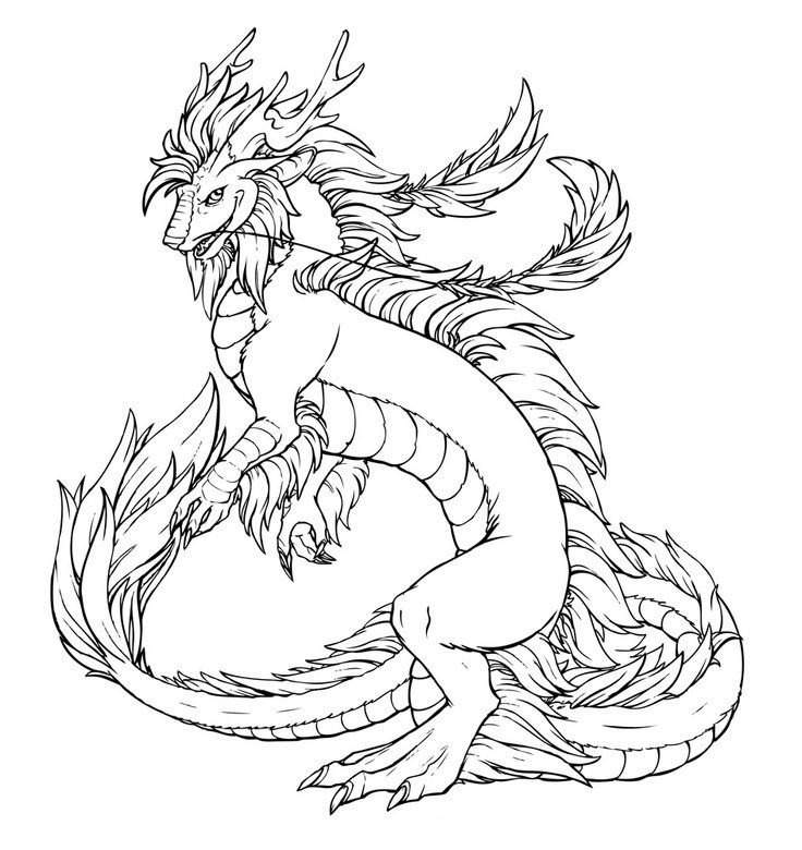 realistic water dragon coloring pages