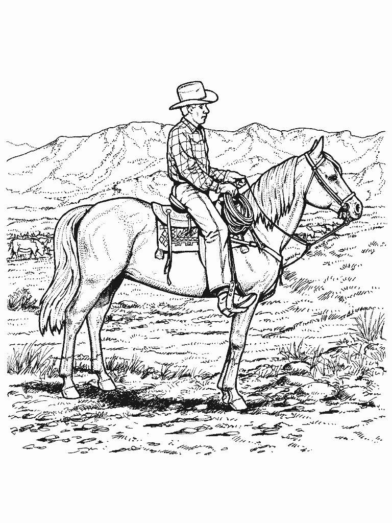 realistic western horse coloring pages
