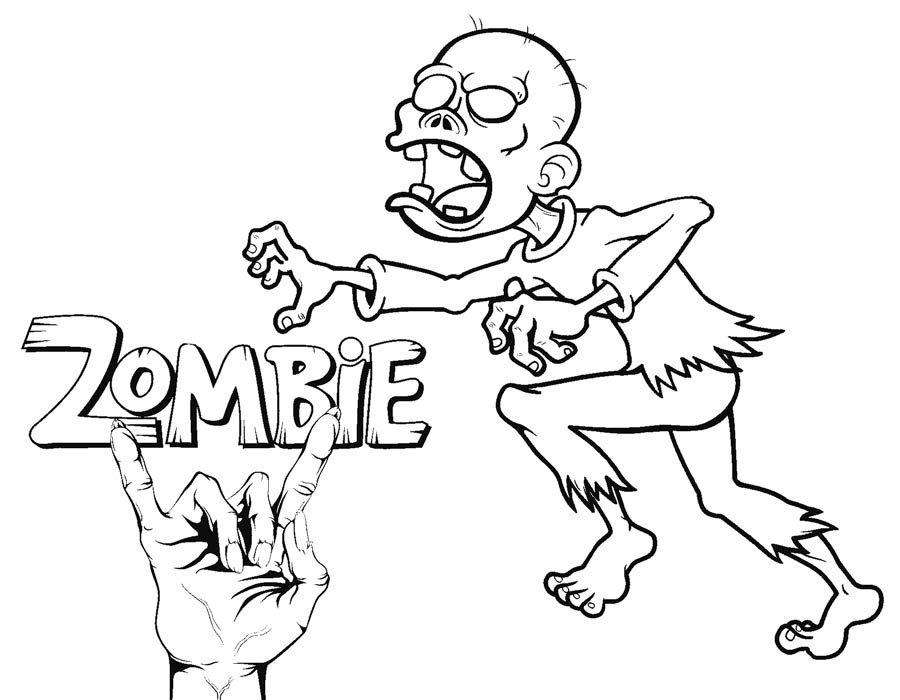 really cool zombie coloring pages