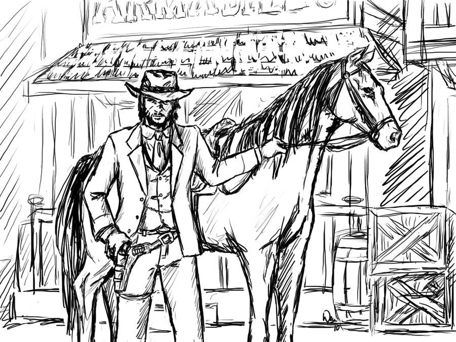 red dead redemption coloring pages horse