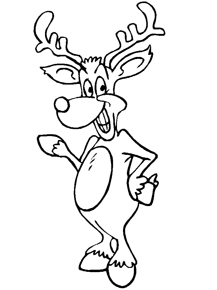 Reindeer Christmas Coloring Page