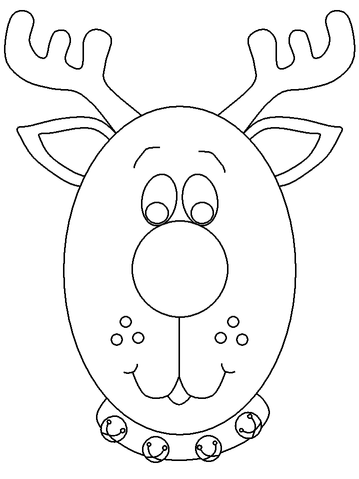 Reindeerhead Christmas Coloring Pages