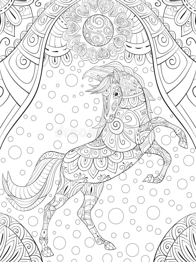 relaxing coloring pages for adults horse peacock deer