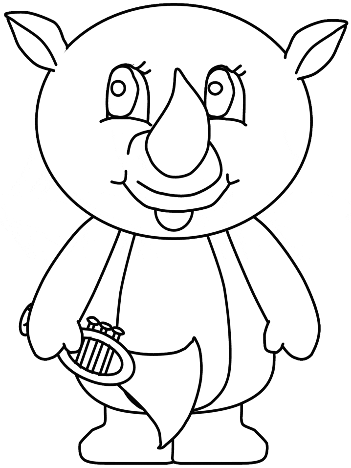 Baby Rhino Coloring Pages