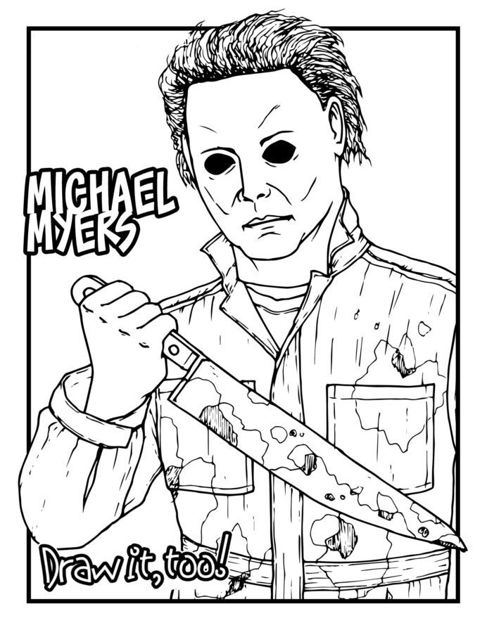 rob zombie micheal myers coloring pages