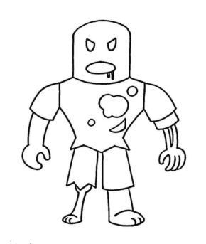 Roblox Zombie Rush Coloring Pages & book for kids.