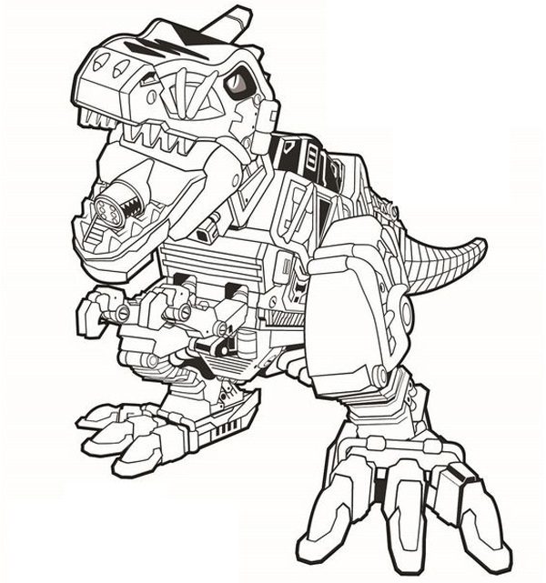 robot dinosaur coloring pages