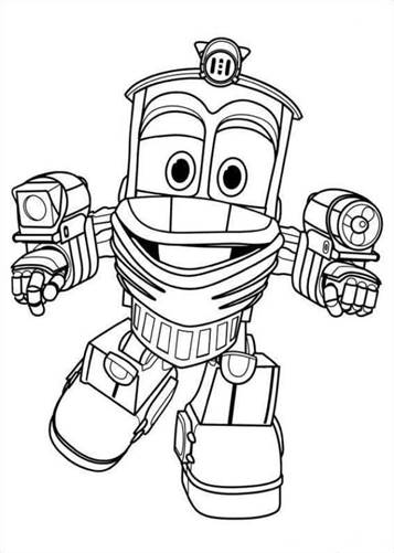 Robot Trains Coloring Pages