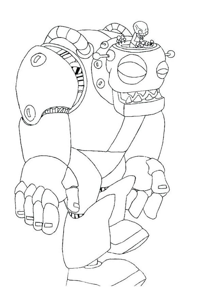 Robot Zombie Plants vs Zombies Coloring Pages
