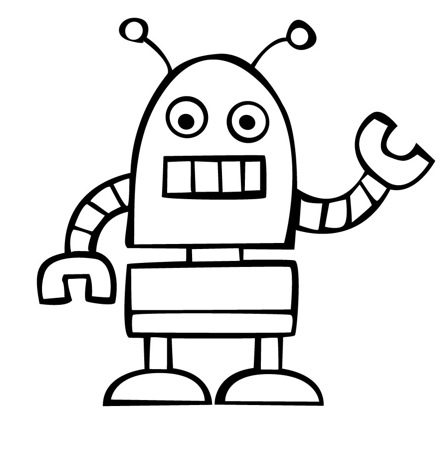 Robot coloring page