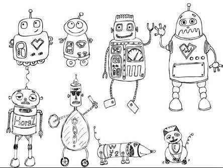 robots coloring page