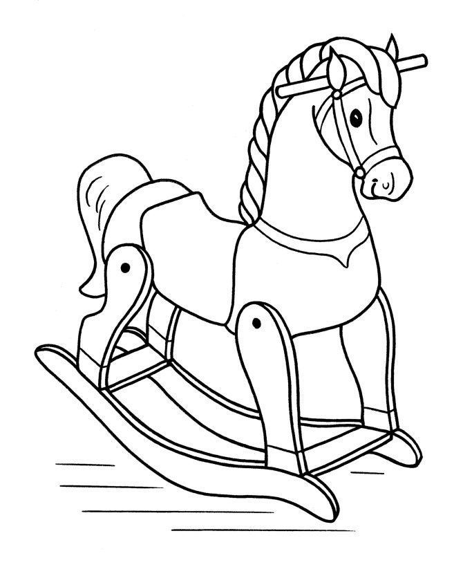 rocking horse coloring pages for kids