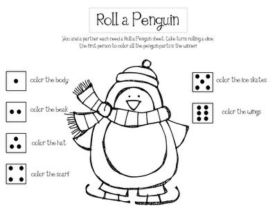 roll the dice winter coloring pages