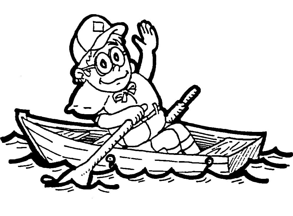 Row Boat Coloring Page