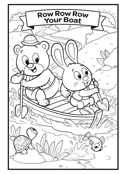 Row Row Row Your Boat Coloring Page