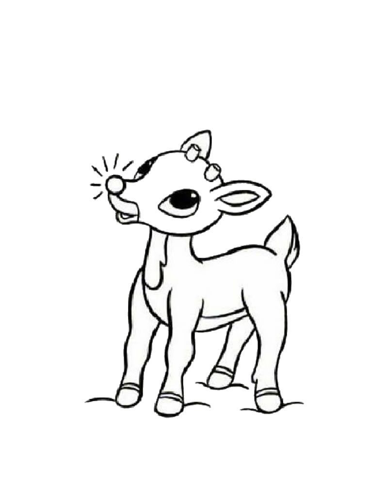 Rudolph the Red-Nosed Reindeer coloring book page