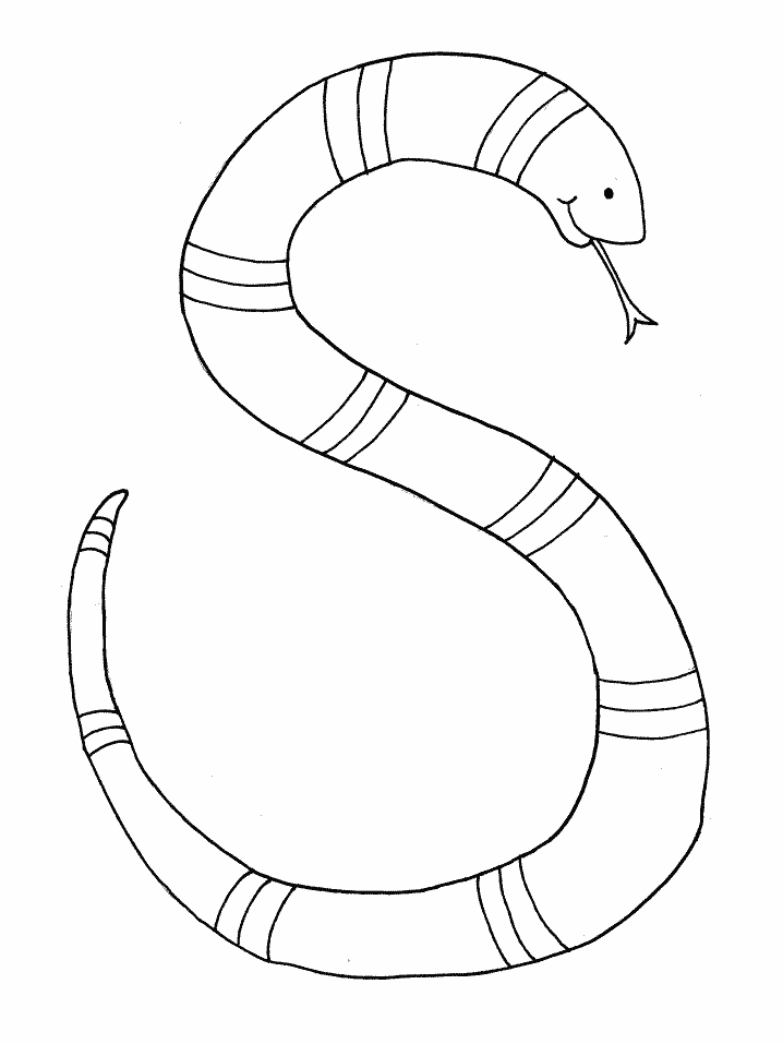 S Snake Alphabet Coloring Pages