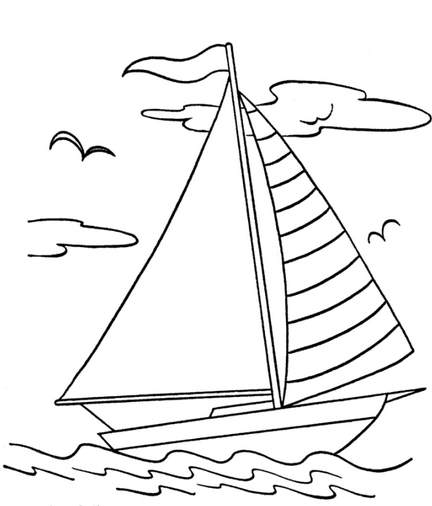 sail boat coloring page