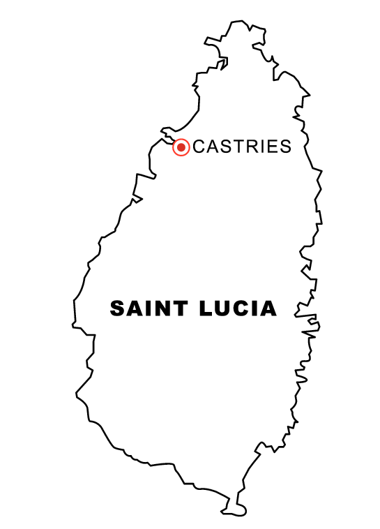 Saint Lucia Map Coloring Page