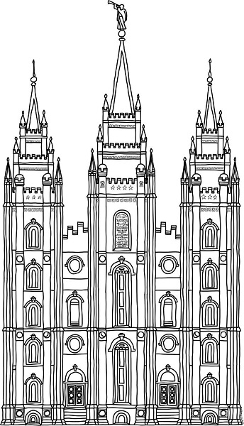 Salt Lake Temple Coloring Page