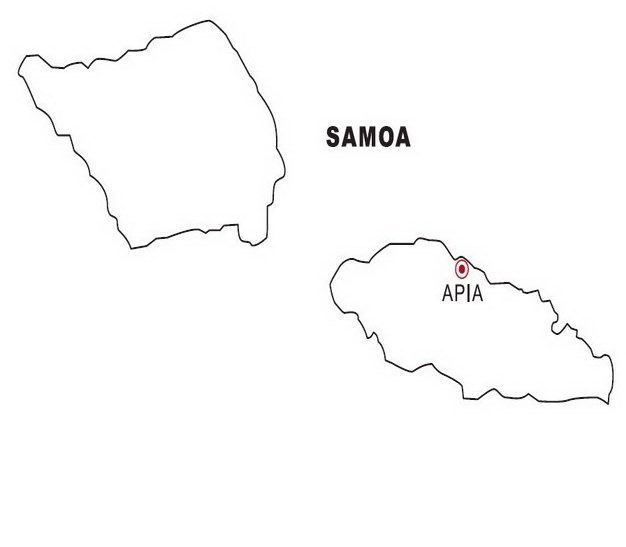 Map of Samoa Coloring Page