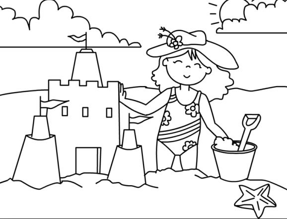 Sand Castle Coloring Page coloring page & book for kids.