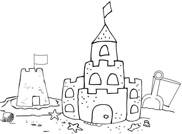 sand castle coloring pages