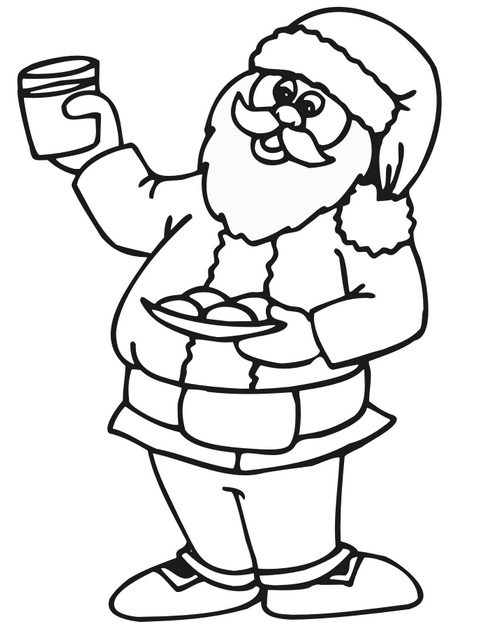 Santa Christmas Eve Coloring Page