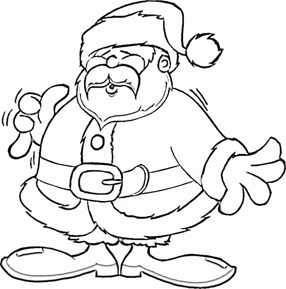 cartoon Santa Coloring Page