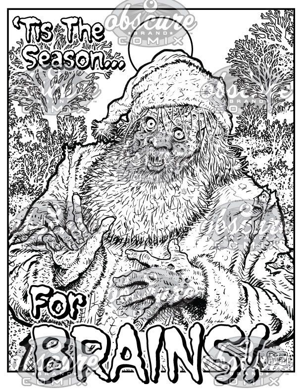 santa zombie coloring pages