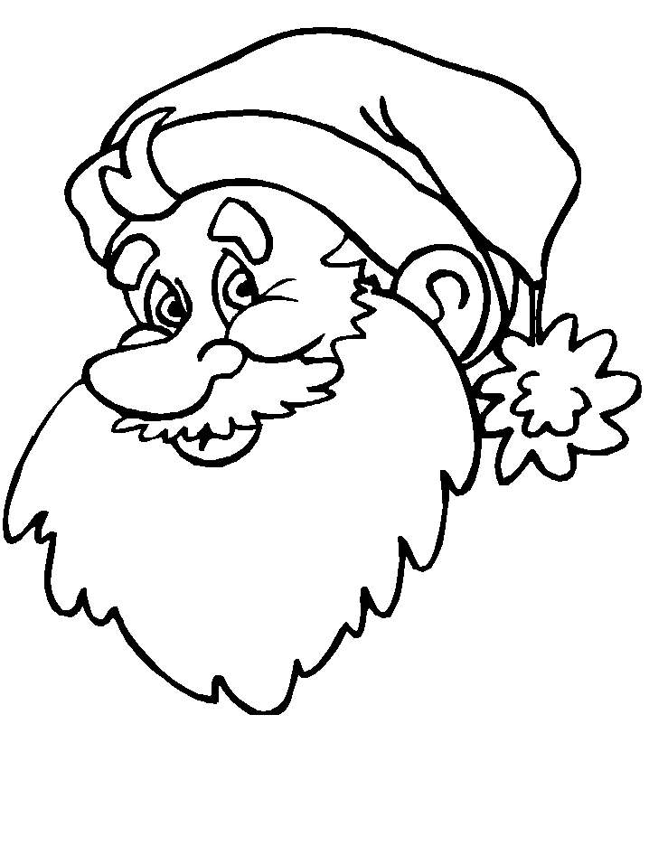 Santa Head Christmas Coloring Page