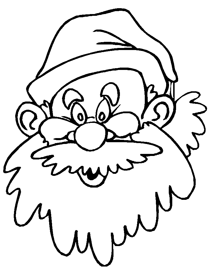 Santa Head Christmas Coloring Pages