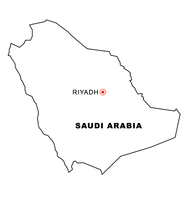 Map of Saudi Arabia Coloring Page