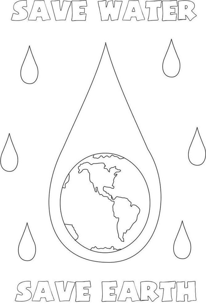 save water coloring pages