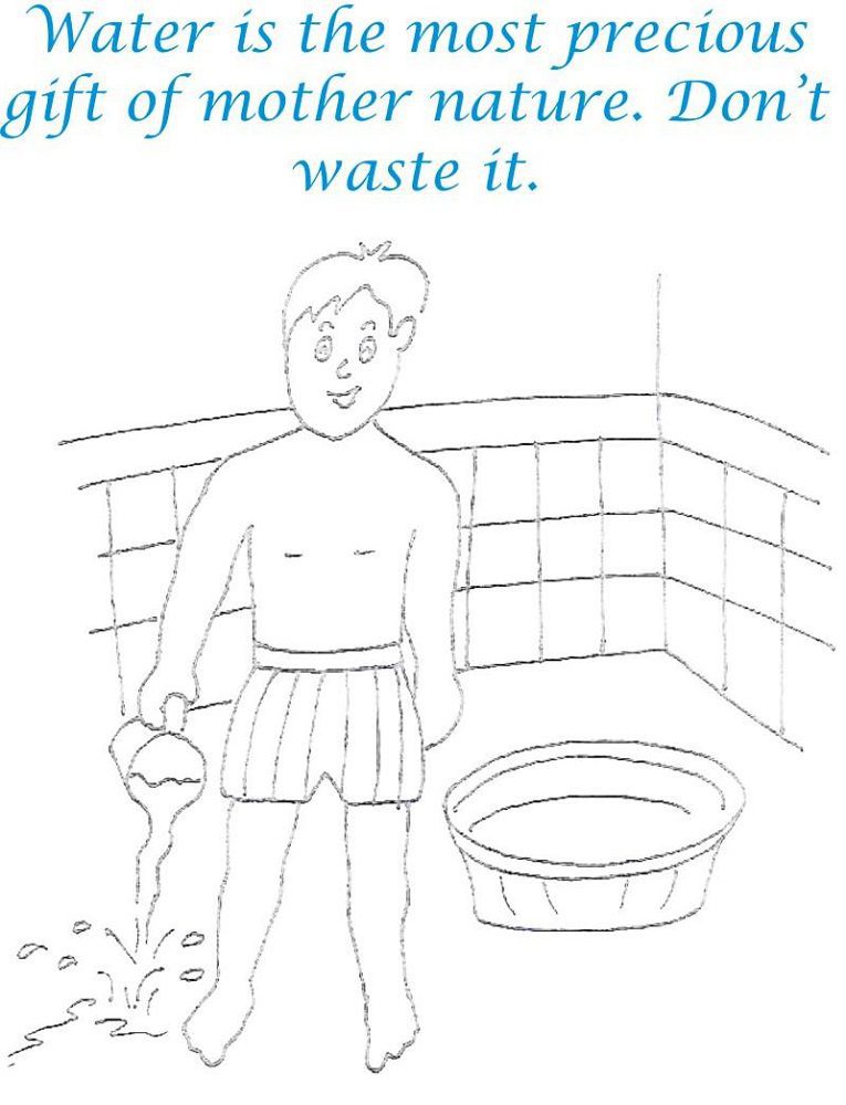 saving water coloring pages