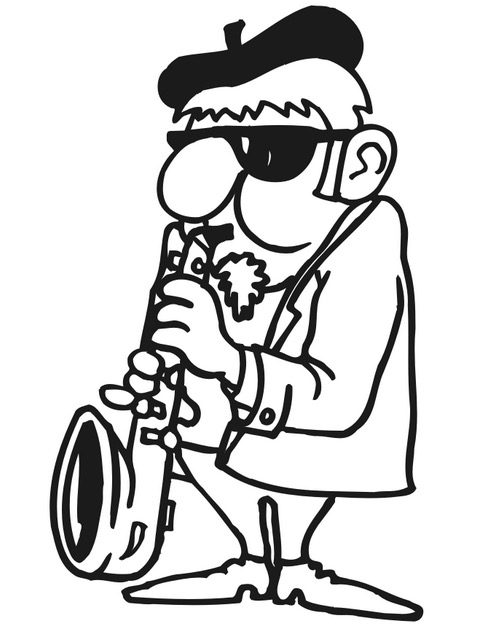 Man Playing Sax coloring page