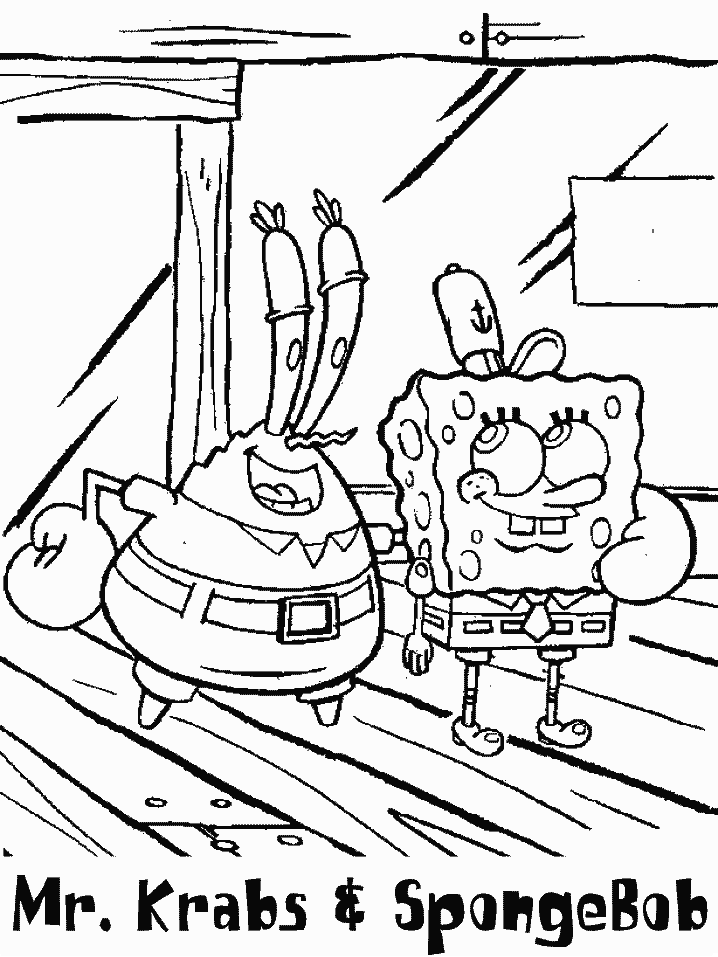 Spongebob Cartoons Coloring Page For Kids