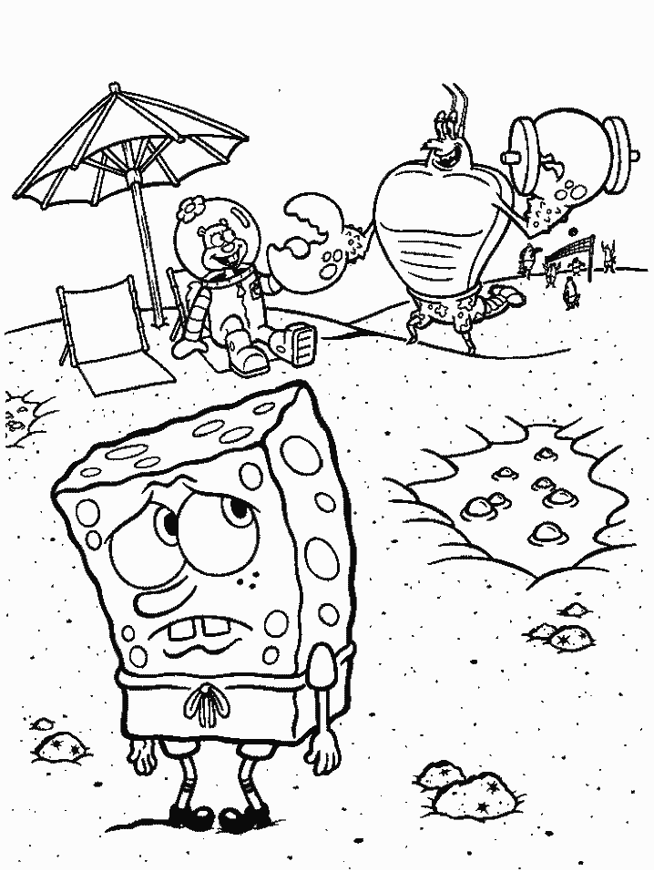 Spongebob Cartoons Color Pages Free