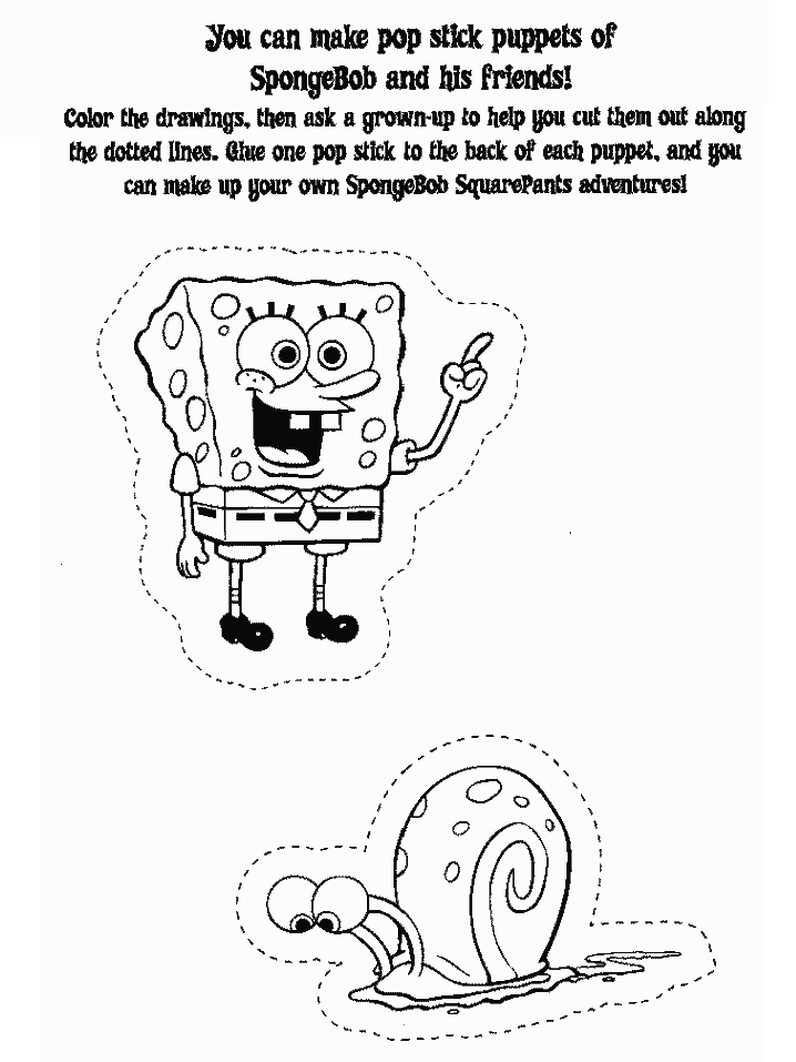 Printable Spongebob Cartoons Color Page