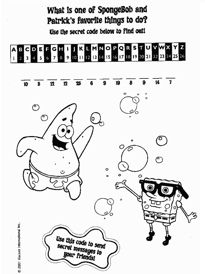 Free Sb Cartoons Coloring Page