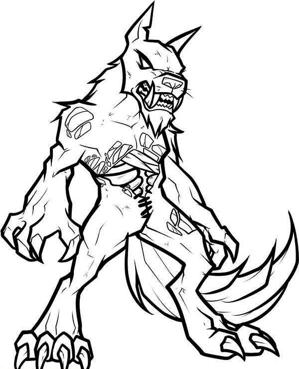 scary coloring pages of zombie dogs