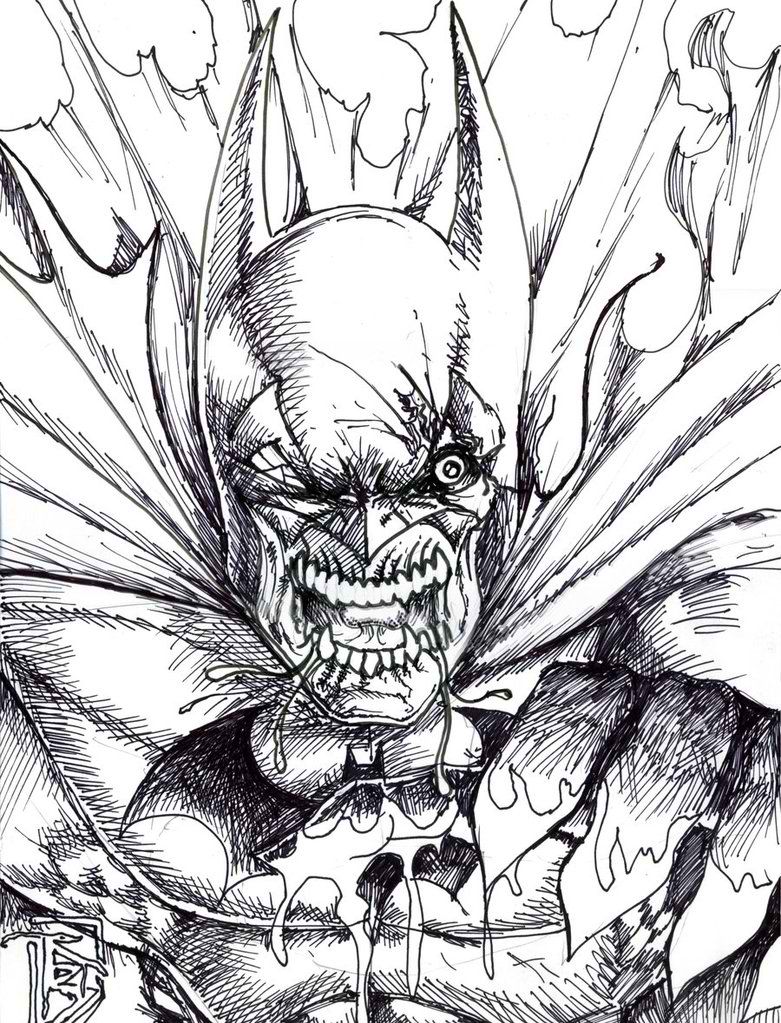 scary zombie batman coloring pages for adults