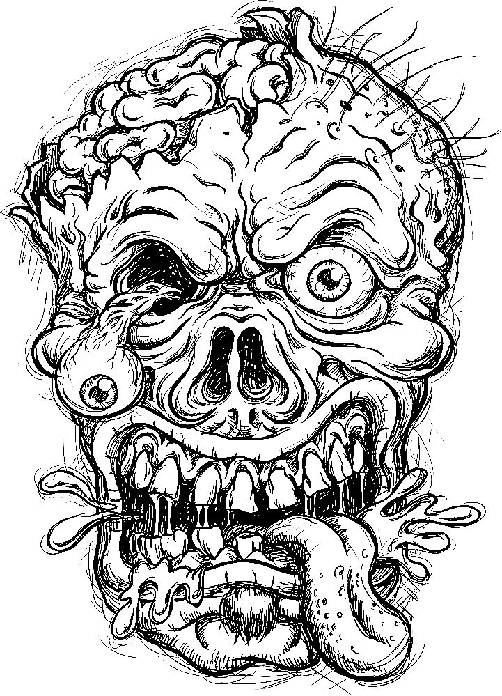 scary zombie coloring pages for kids