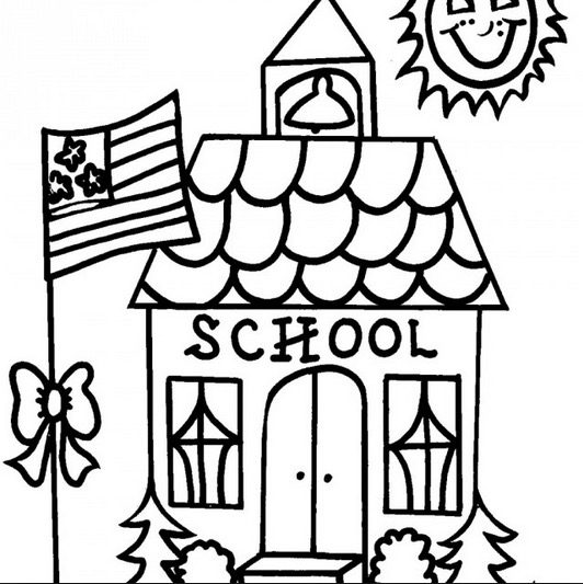 school house coloring page