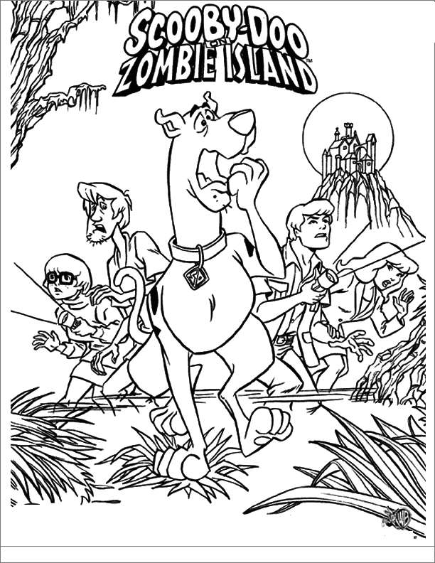 scooby doo zombie island coloring pages