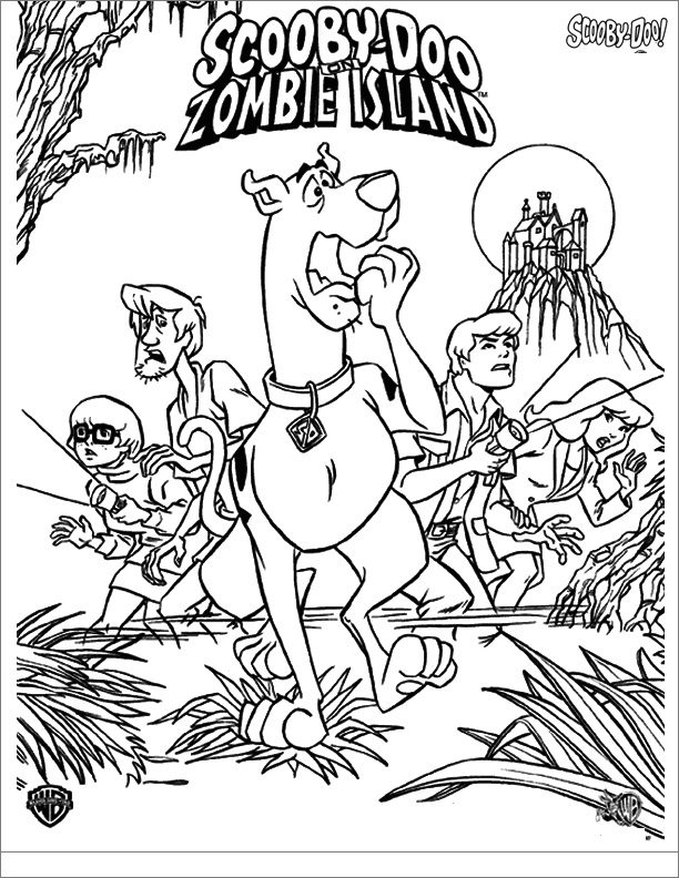 scoody doo zombie island coloring pages