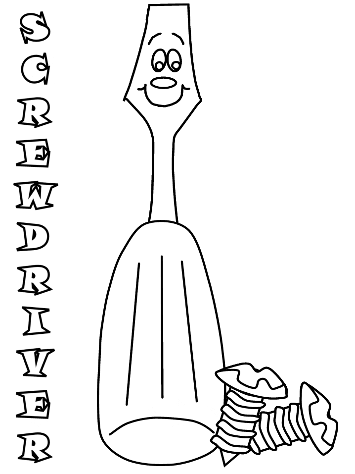Screwdriver Construction Coloring Pages