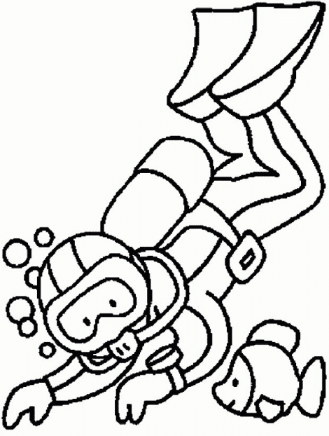 Coloring Pictures Of Diver's Belt/Tools 8