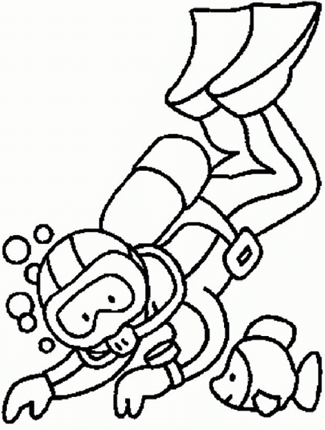 Scuba Diving coloring page